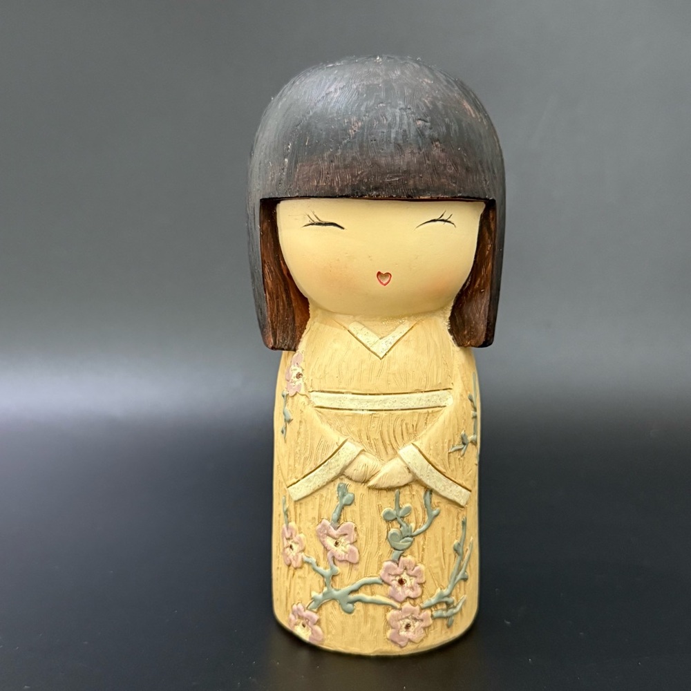 Adorable Japanese Resin Kokeshi Doll